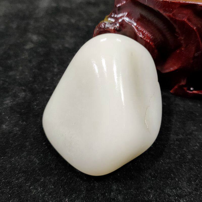 收藏级白玉籽料原石顺手把件证书