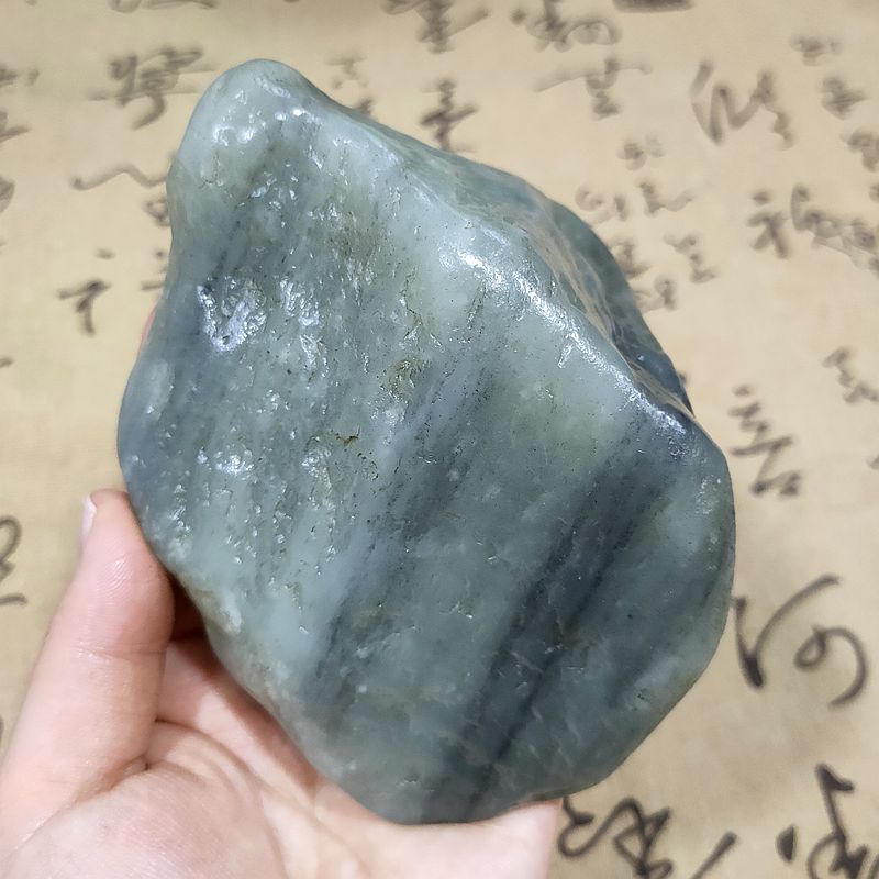 青花玉山流水原石细腻特色雕刻料