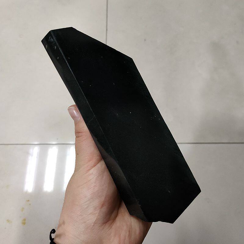 478克和田玉塔青玉山料原石 黑羊脂一细明料开窗牌子料 保真