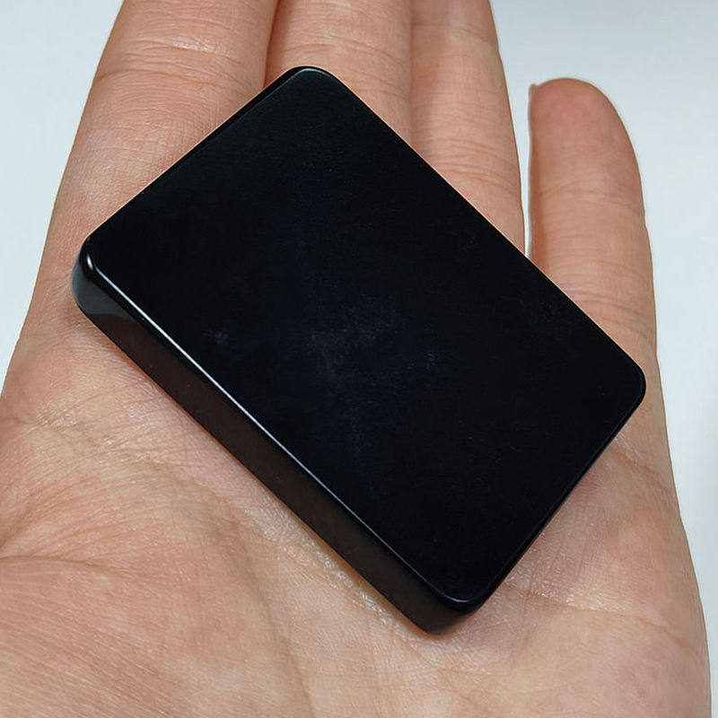 43克和田玉墨玉籽料玉牌 新疆黑羊脂墨玉一细纯黑精品牌子车挂件