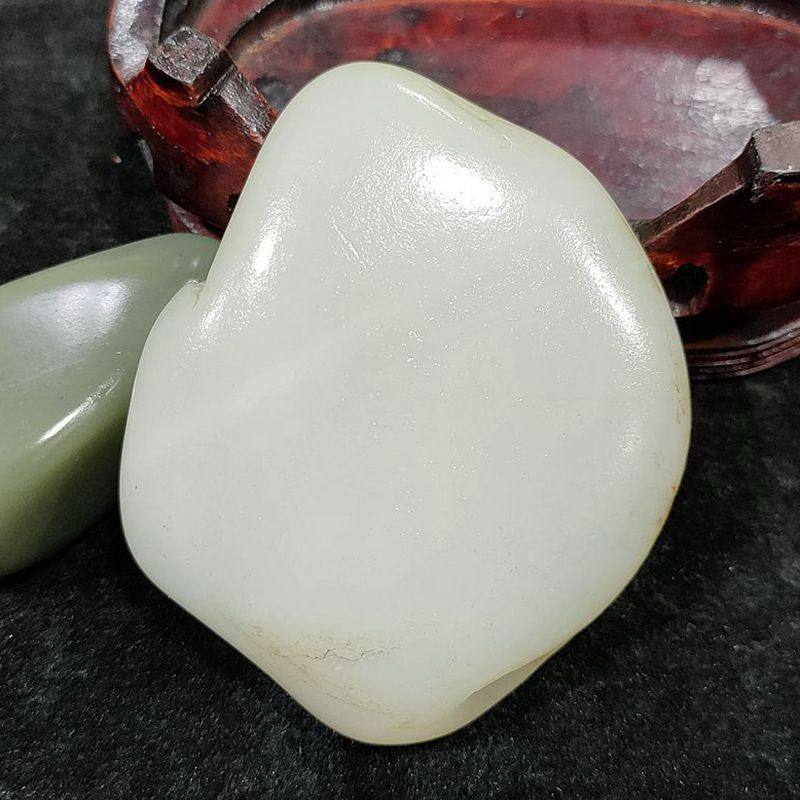 199克和田玉白玉籽料原石 玉龙河羊脂白玉原籽天然玉石手把件玩料