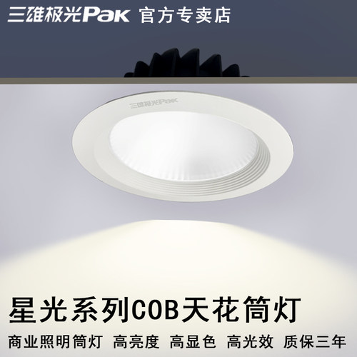 三雄极光星光全铝COB大功率筒灯
