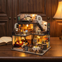diy小屋咖啡店别墅手工迷你艺术房子微缩场景女孩玩具拼装模型
