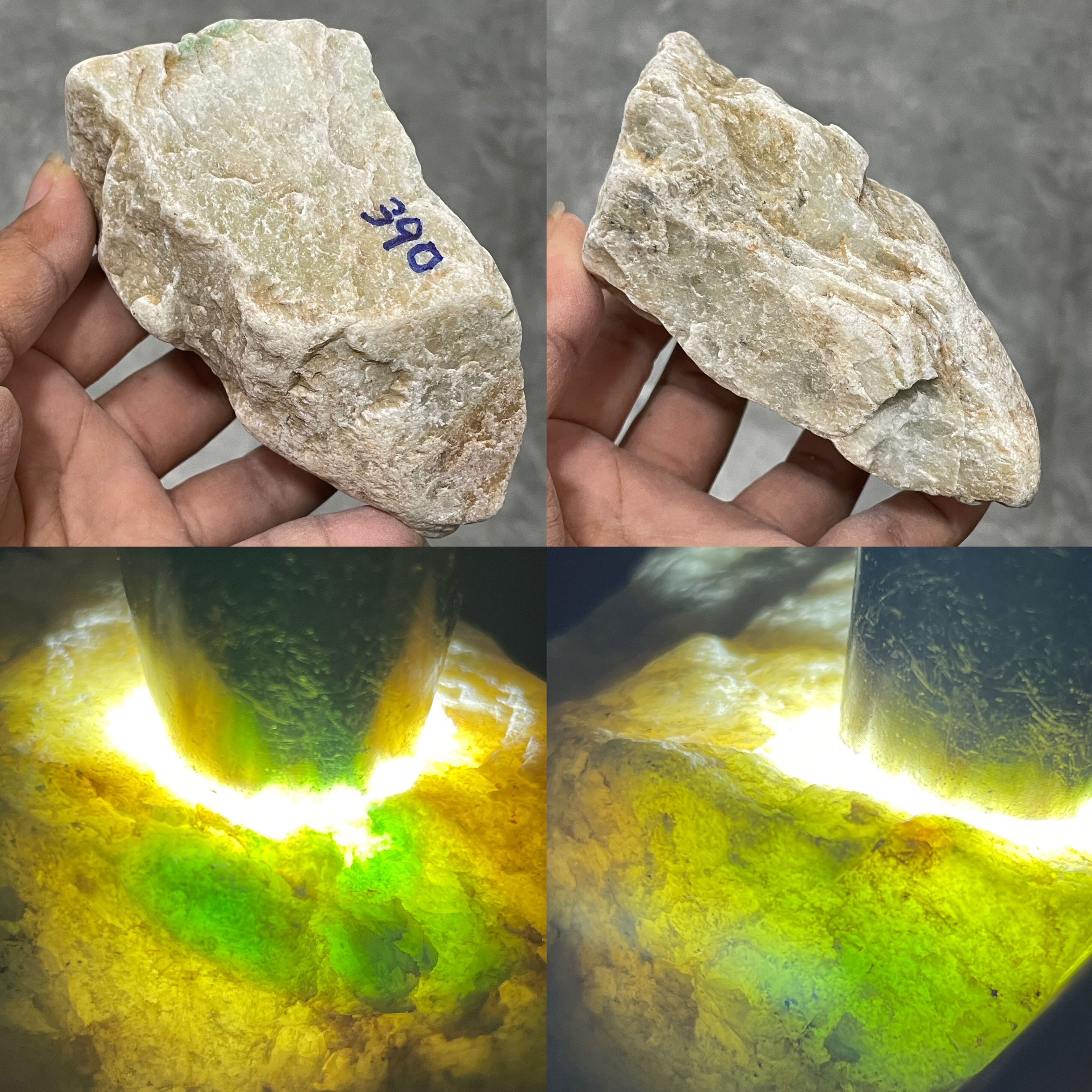 缅甸翡翠原石木那场口会卡莫湾基莫西沙打灯透种水好免费帮切