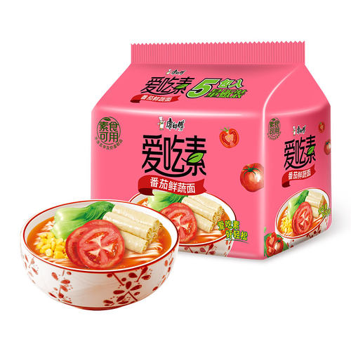 番茄鲜蔬素食袋装康师傅方便面