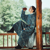 Original Volume T-shirts men and women Same item Tencel Ramie summer Hanfu Crushed leaves
