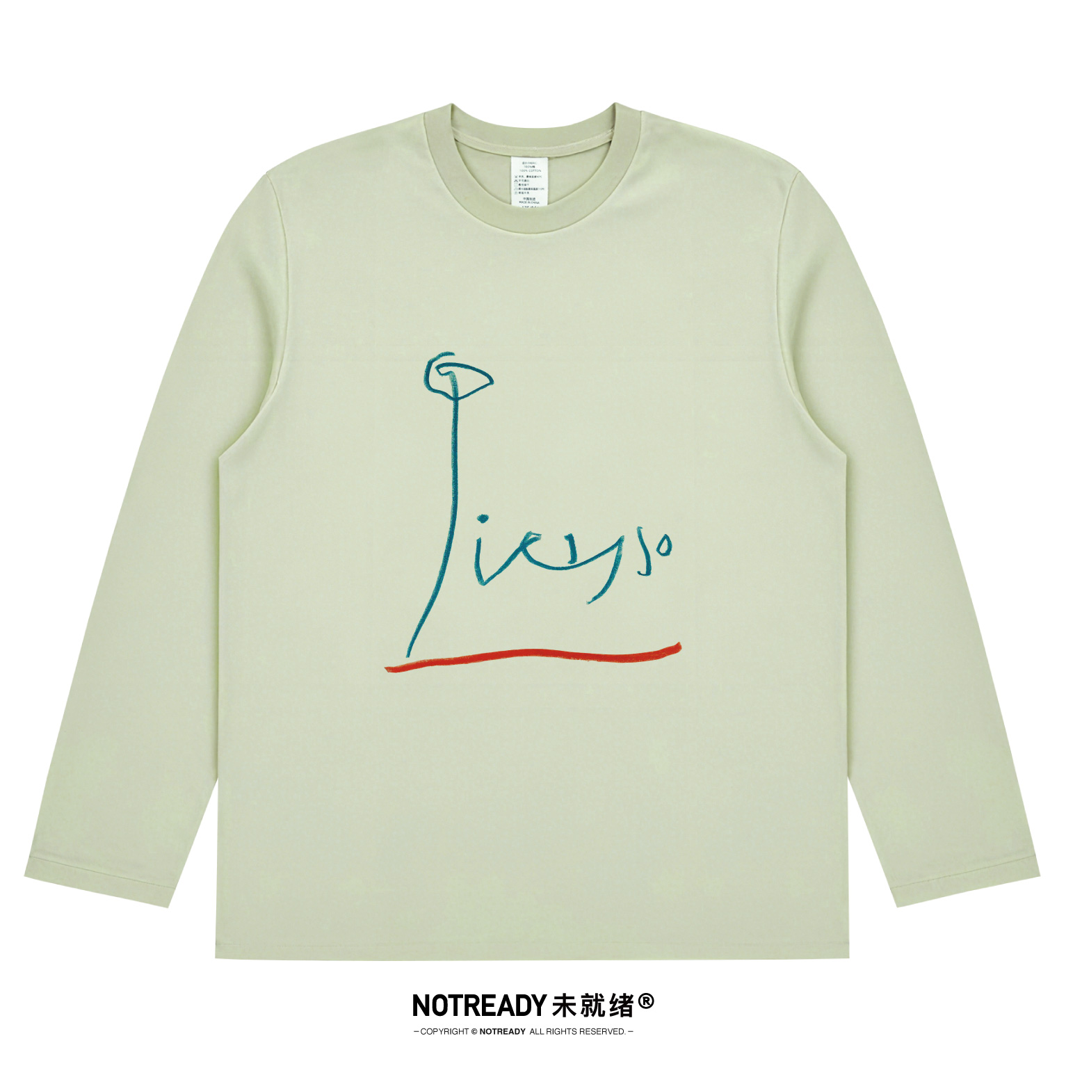 毕加索签名艺术印花长袖T恤打底t