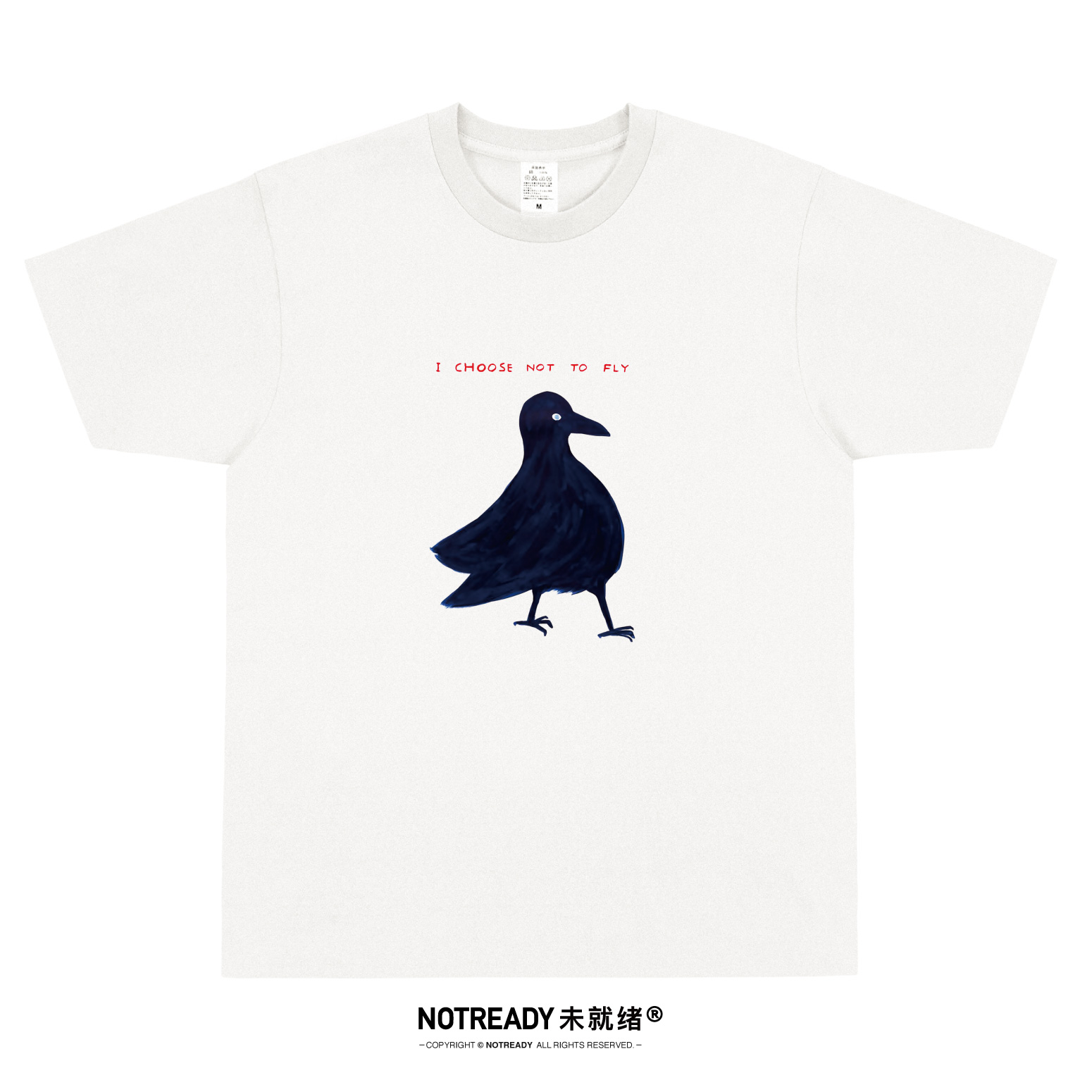 NOTREADY不飞鸟T恤女男文艺清新有趣印花艺术插画纯棉个性短袖t