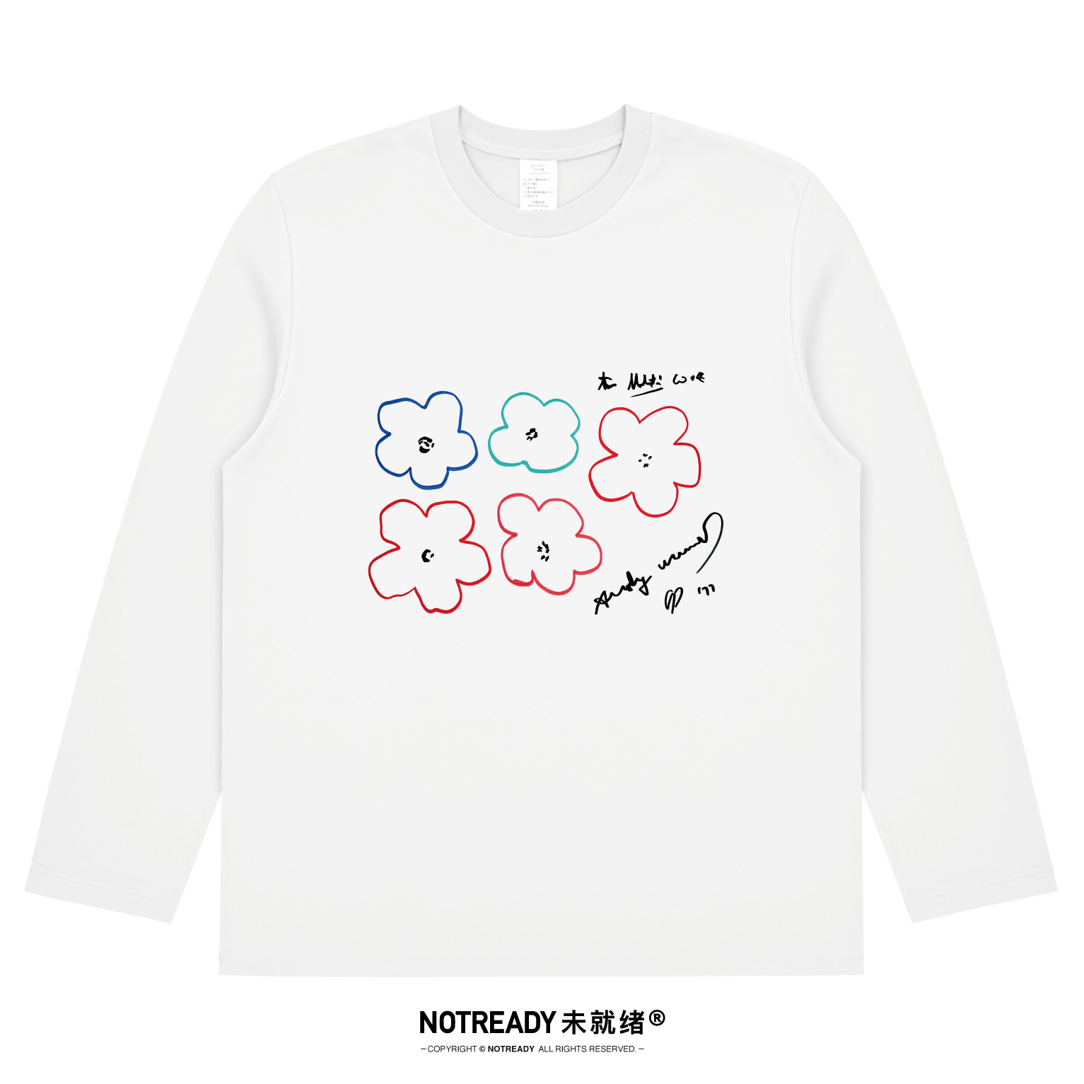 安迪沃霍尔花朵长袖艺术小众T恤