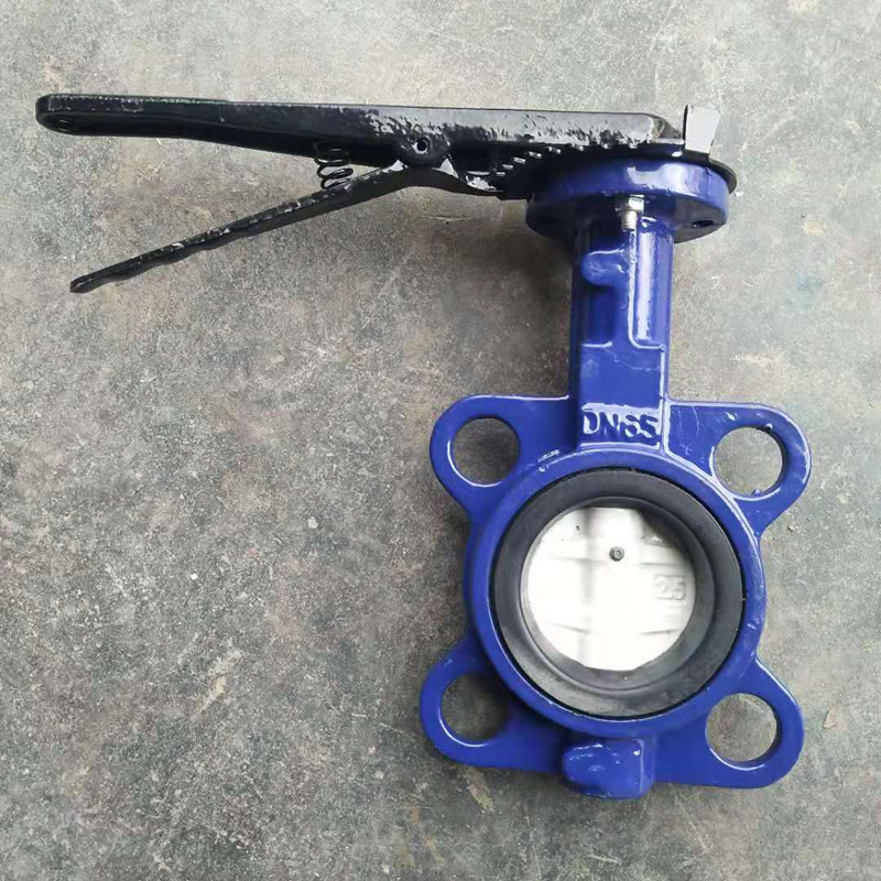 D71X手柄对夹h蝶阀DN80 手动对夹式软密封碟阀100水泵开关蝶阀阀