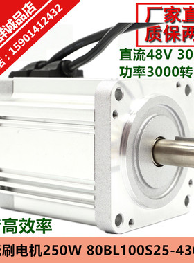 80直流无刷电机250W转速3000转80BL100S25-430霍尔传感调速旋转