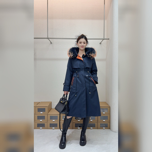 【长相思】新款貉子毛派克服女中长款连帽保暖洋气派克服
