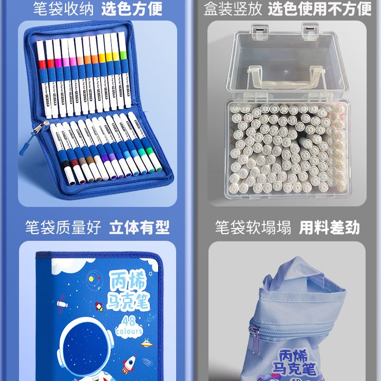 马克笔收纳盒收纳包高笔袋袋画笔袋子颜值男孩丙烯马克笔女生文具