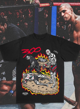 UFC Pereira佩雷拉 联名同款官方格斗T恤美式高街青年短袖Vintage