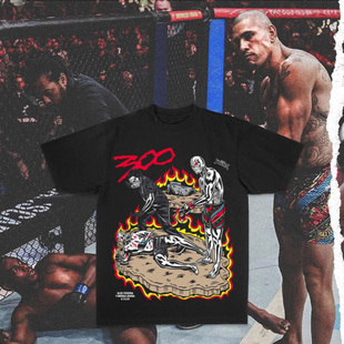 UFC Pereira佩雷拉 联名同款官方格斗T恤美式高街青年短袖Vintage