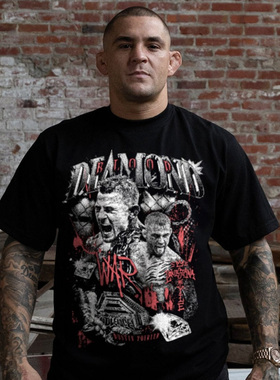 UFC Dustin Poirier钻石达斯丁 美式圆领纯棉街头宽松印花短袖t恤