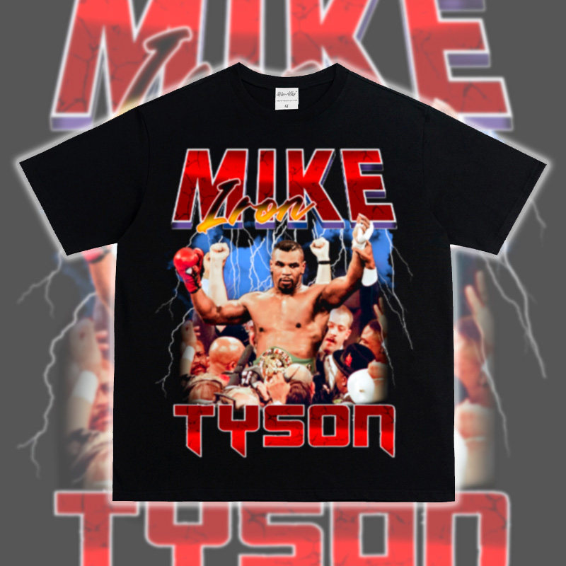Mike Tyson泰森拳王 美式纯棉街头宽松半袖透气印花运动潮短袖t恤