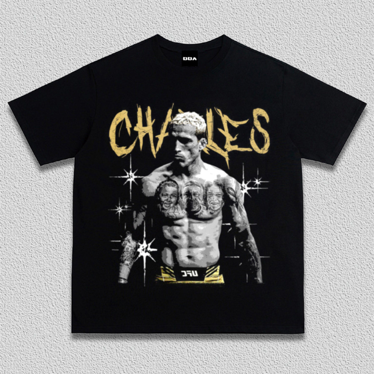 Oliveira奥利维拉UFC格斗美式复古纯棉重磅T恤小领口宽松高街短袖