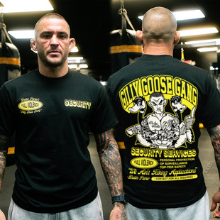 UFC Dustin钻石达斯丁同款美式重磅印花短袖高街纯棉复古圆领t恤