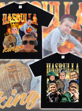 UFC Hasbulla哈斯布拉 拳击美式重磅纯棉透气印花短袖宽松街头t恤