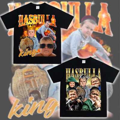 UFC Hasbulla哈斯布拉 拳击美式重磅纯棉透气印花短袖宽松街头t恤