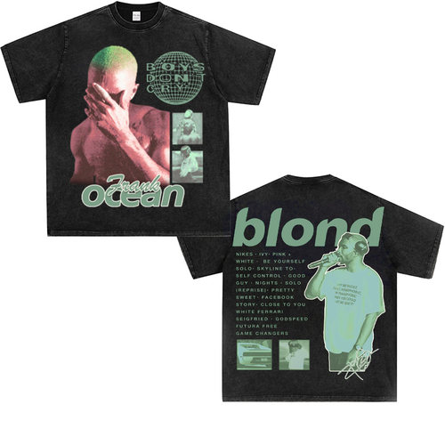 Frank Ocean法海弗兰克嘻哈美式印花潮纯棉宽松透气Hiphop短袖t恤