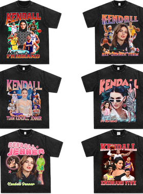 Kendall Jenner肯豆美式肯达尔詹娜短袖印花t恤夏季首发前男友ins