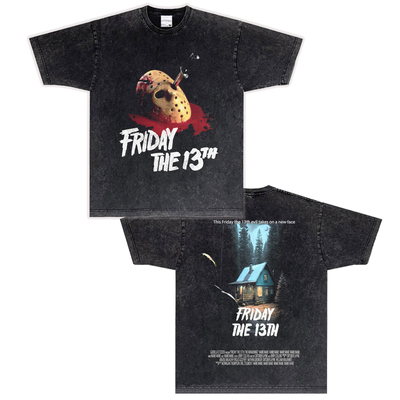 FRIDAY THE 13TH TEE恐怖惊悚电影十三号星期五复古短袖做旧T恤潮