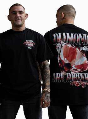 UFC Dustin钻石达斯丁 经典同款美式圆领短袖高街纯棉宽松印花t恤