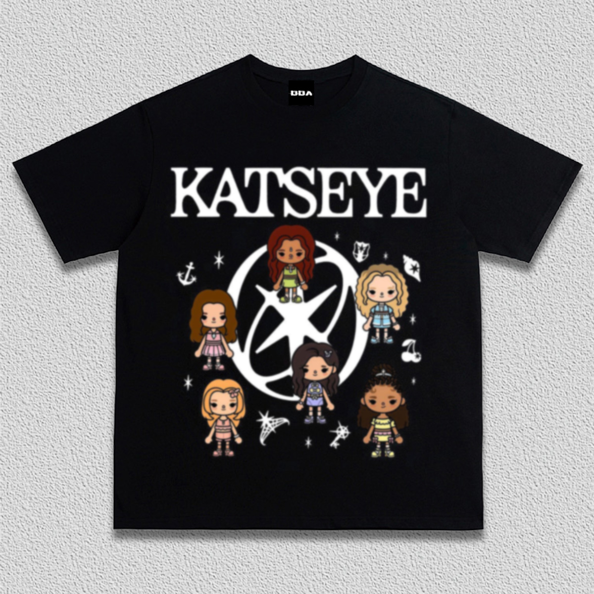 KATSEYE女团周边美式重磅纯棉复古短袖宽松圆领透气印花男女T恤