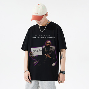 LeBron James詹姆斯职业生涯38390美式重磅纯棉宽松短袖t恤打底衫