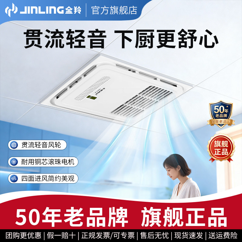 金羚凉霸厨房冷霸300x300专用轻音贯流式集成吊顶冷风机空调厨霸