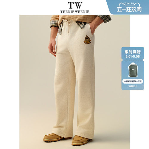 TeenieWeenie小熊男装直筒舒适通勤基础美式休闲长裤宽松卫裤