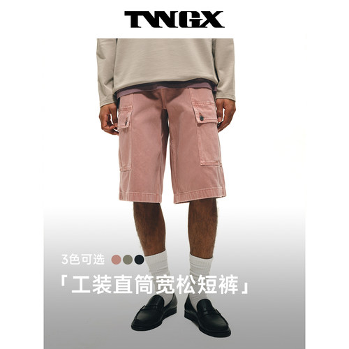 TeenieWeenie小熊男装2026春美式直筒五分裤休闲洗水宽松牛仔短裤