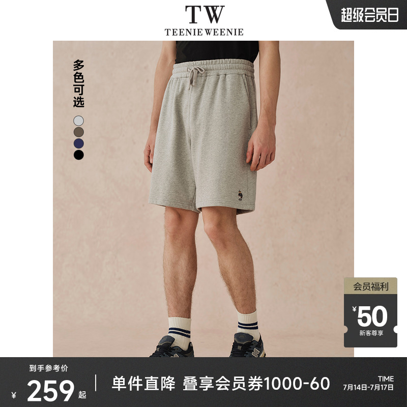 TeenieWeenie小熊男装纯棉休闲短裤2025年夏季新款卫裤运动五分裤