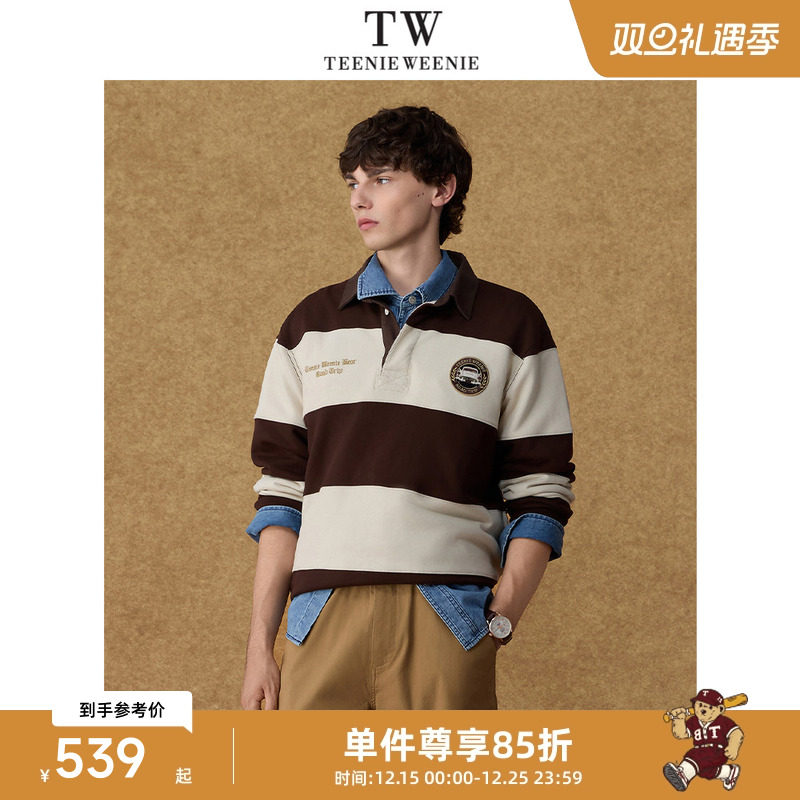 Teenie Weenie小熊男装宽松拼接配色休闲运动橄榄球风格
