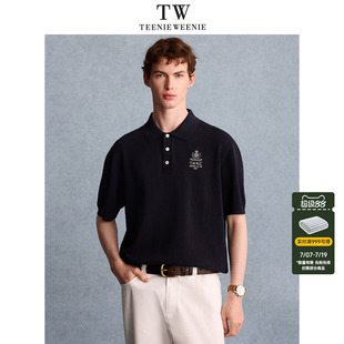 TeenieWeenie小熊男装毛衣夏季复古时髦慵懒休闲针织短袖polo衫