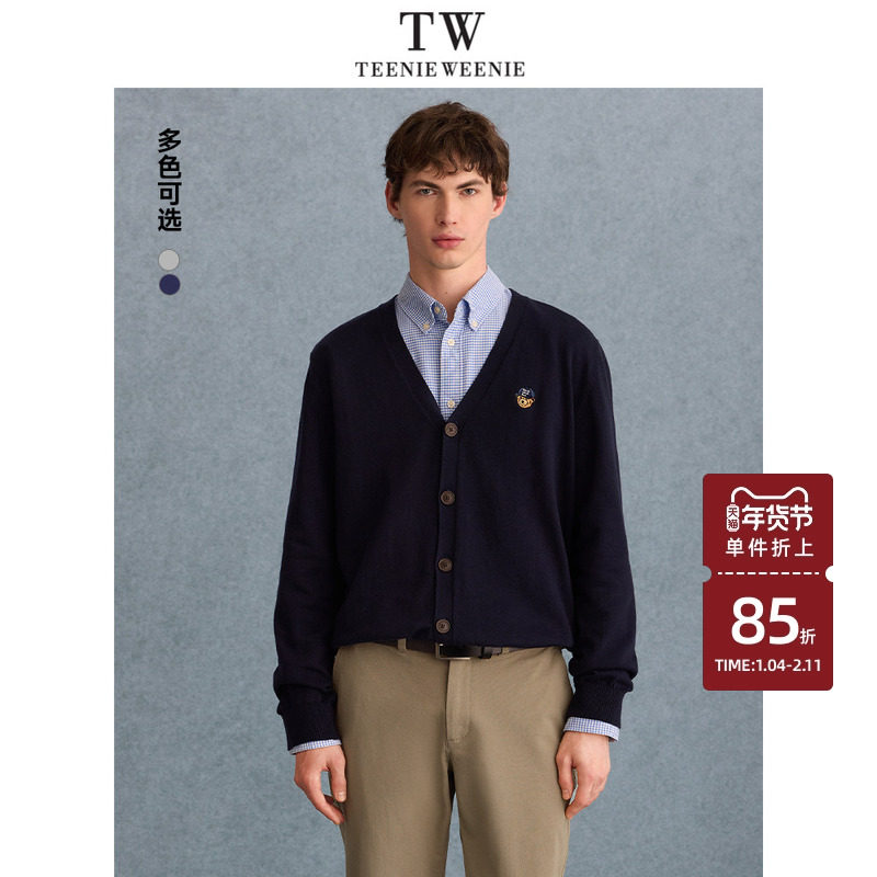 TeenieWeenie小熊男装毛衣2025春季新款简约学院休闲