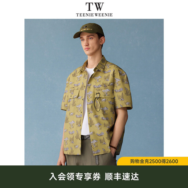 TeenieWeenie小熊男装2026年夏季新款休闲满印短袖衬衫男款外套花图片