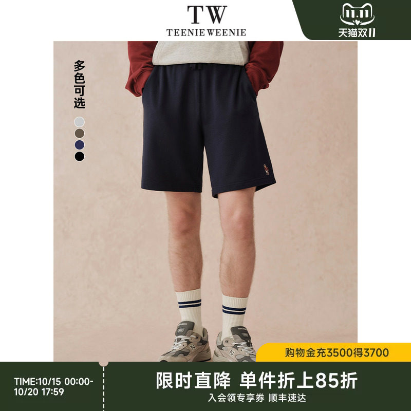 TeenieWeenie小熊男装卫裤夏新款基础休闲简约刺绣潮流五分裤