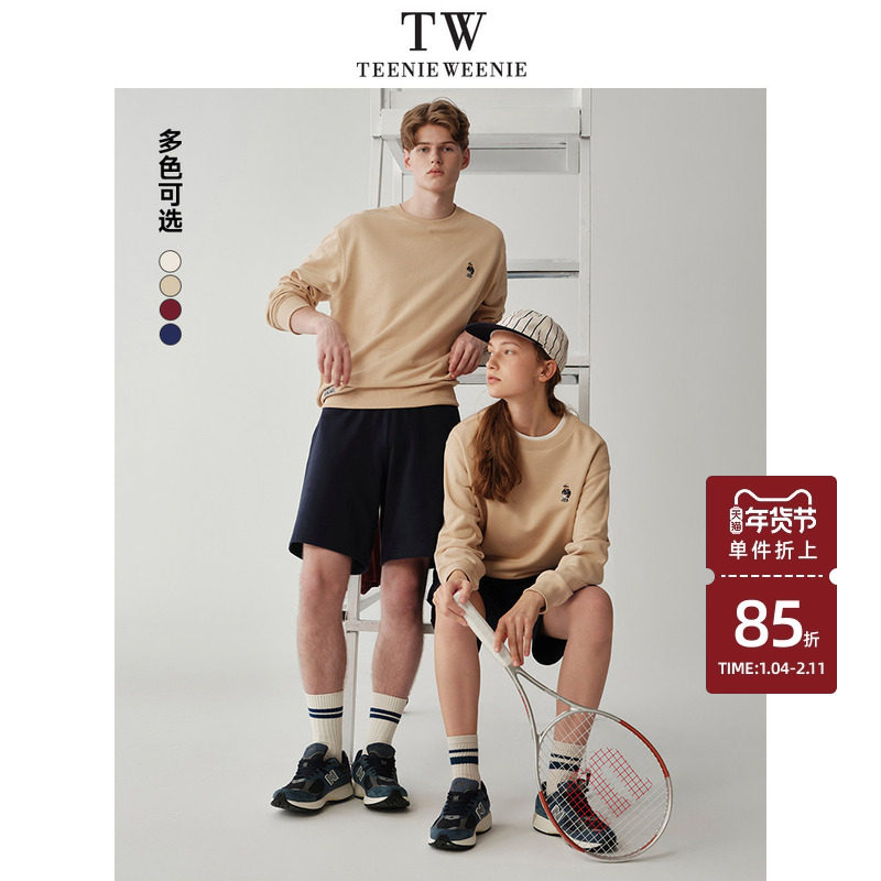 TeenieWeenie小熊男装卫衣2025夏季新款简约休闲圆领