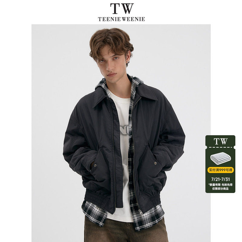 TeenieWeenie小熊男装美式尼龙工装防风分割线冬季夹克棉服外套