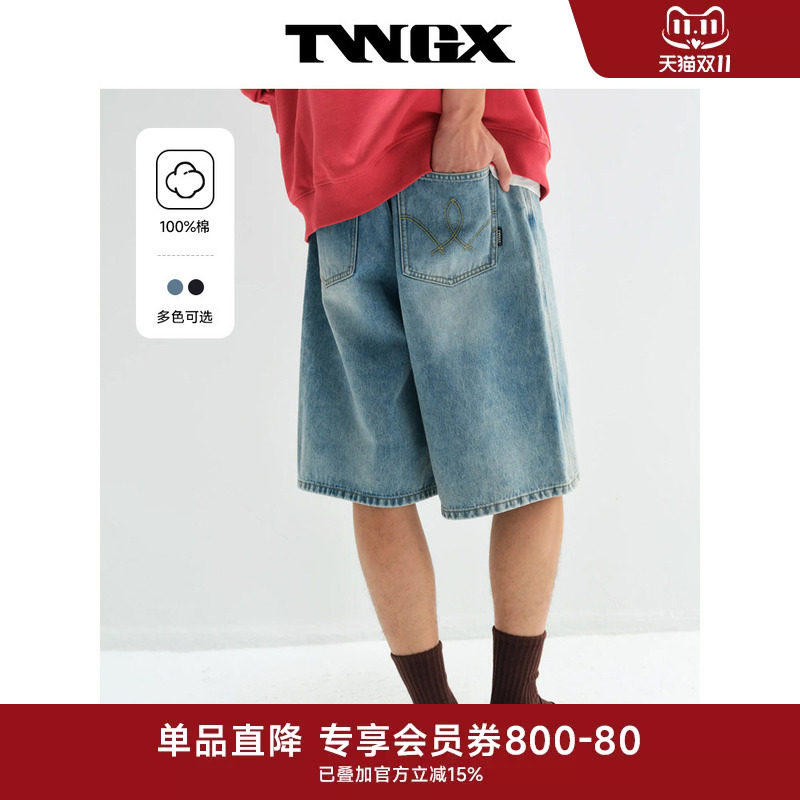 TeenieWeenie小熊男装春夏宽松基础简约时尚百搭休闲牛仔短裤