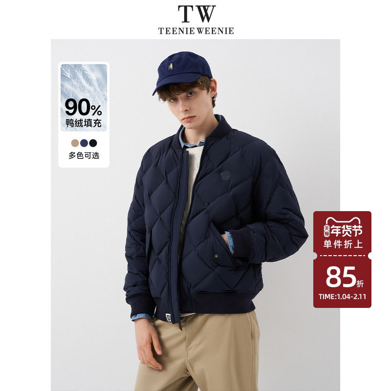 TeenieWeenie小熊男装保暖羽绒服男款夹克冬季休闲宽松棒球领外套