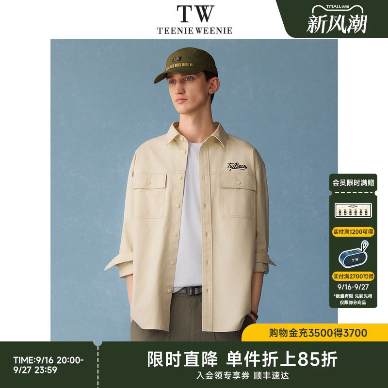 TeenieWeenie小熊男装2026年夏季新款休闲纯棉长袖衬衫男款外套潮图片