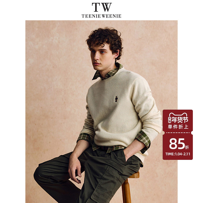 Teenie Weenie小熊男装日常休闲舒适保暖柔软针织衫上衣