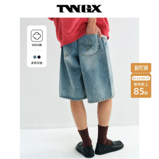 百搭休闲牛仔短裤 TeenieWeenie小熊男装 2025年春宽松基础简约时尚