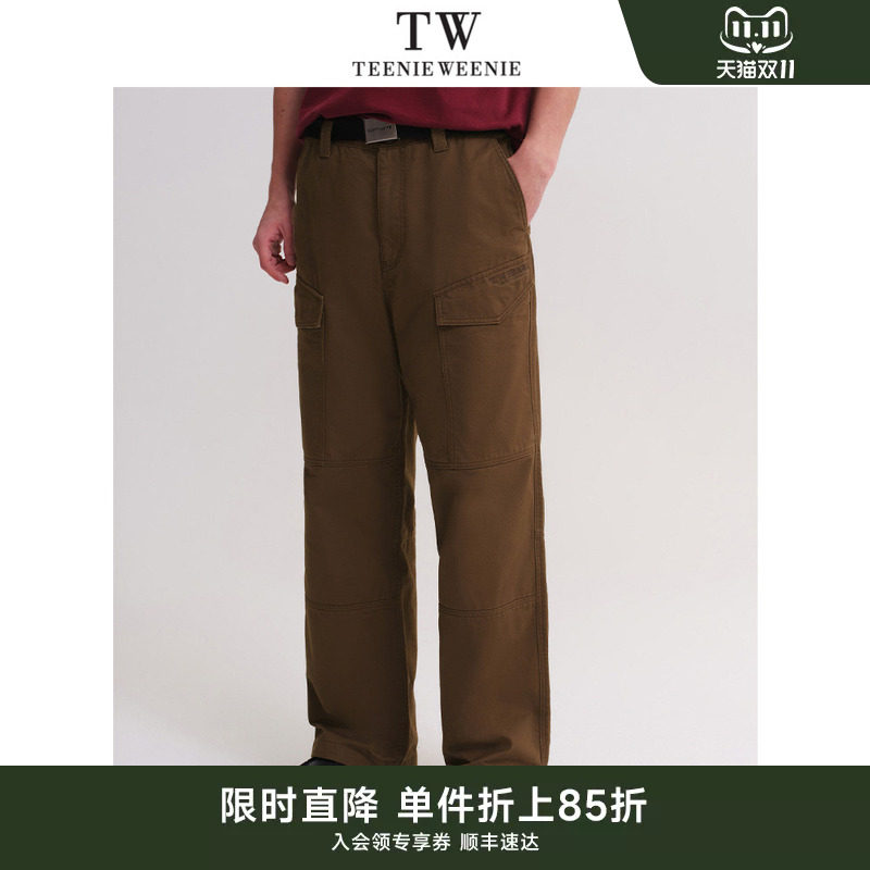 TeenieWeenie小熊男装美式复古水洗做旧宽松直筒工装口袋牛仔裤