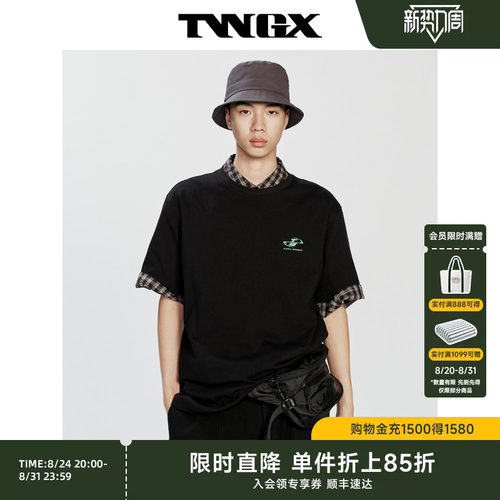 小熊男装微阔温变印花工艺棉短袖