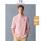 衬衫 TeenieWeenie小熊男装 2026年春休闲纯棉刺绣条纹翻领长袖